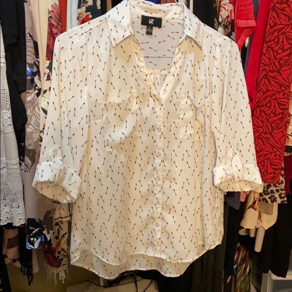 White button up blouse